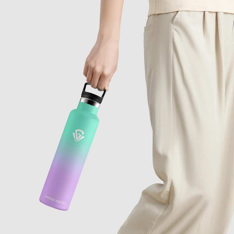 Stainless Steel Drinking Bottle, 1 Litre, Thermos Flask with Straw,