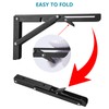 Folding Shelf Brackets 12 Inch, Heavy Duty Metal Triangle Table