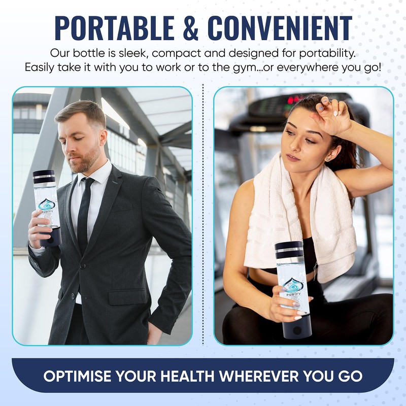PURIFY™ - Hydrogen Water Bottle, 330ml Hydrogen Water Generator, Hydrogen