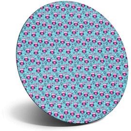 Destination Vinyl ltd Magnet for Refrigerator, Fridge - Pink Cute Wise Owls Trees Animals for Office, Cabinet and Whiteboard, Magnetic Stickers, 8722