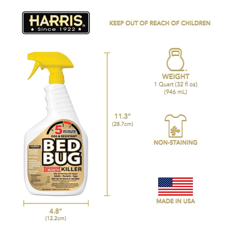 Harris 5 Minute Kill Time Bed Bug Killer Spray, Odorless