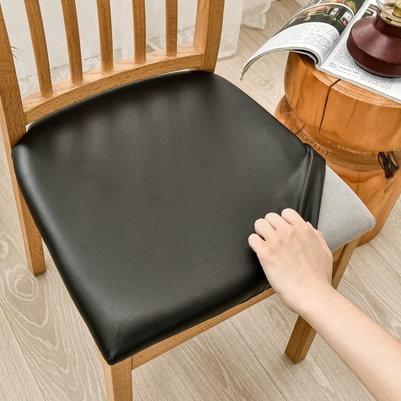 HFCNMY Seat Covers for Dining Chairs, Stretch Waterproof PU Dining