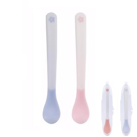 MAEXUS 離乳食スプーン ベビースプーン 【2個セット】 やわらか育児スプーン お口にやさしいやわらかな感触で 初めてのフィーディング 男の子 女の子 ベビー用品 シリコンゴム 赤ちゃん 新生児 乳児 子供 用