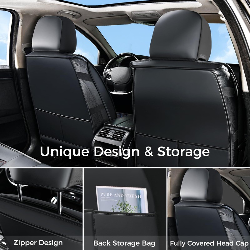 Huidasource Front Car Seat Covers, Leather Car Seat Cushion, Automotive