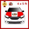 JH Peru Flag Car Hood Cover Universal Size Elastic Polyester