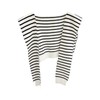 8 Concept (Half) 8 Concept Knit Striped Shawl C25C7FMF001 Black FF / 에잇컨셉(하프) 에잇컨셉 니트 스트라이프 숄 C25C7FMF001 블랙FF