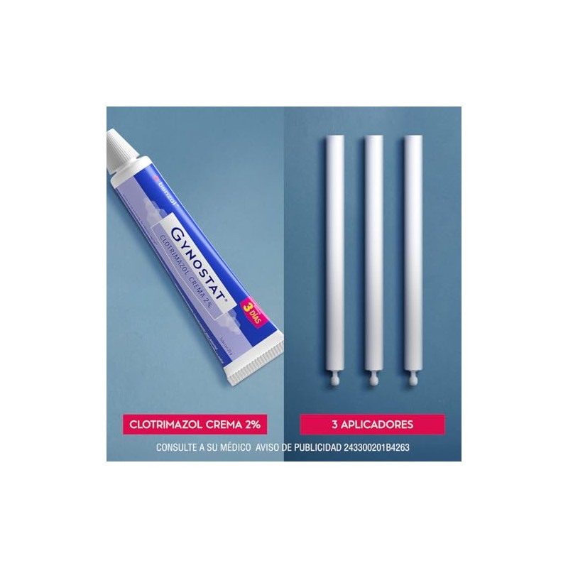 Benzal Crema GynoStat, Tratamiento para Infecciones Vaginales, 3 dosis Diaria,