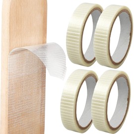 4 Pcs Fiberglass Cricket Bat Tape Rolls, Anti Scuff Sheet Tape, Side Face Protection Tape for Cricket Bat, High Viscosity Fiberglass (24MM×30M)
