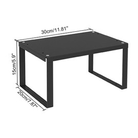 LIYIVNAA Stackable Cabinet Shelf Organizer Counter Storage Spice Rack Metal Space Saving for Kitchen Pantry Cupboard Countertop Bathroom Bedroom Under Sink Office, Black - Medium