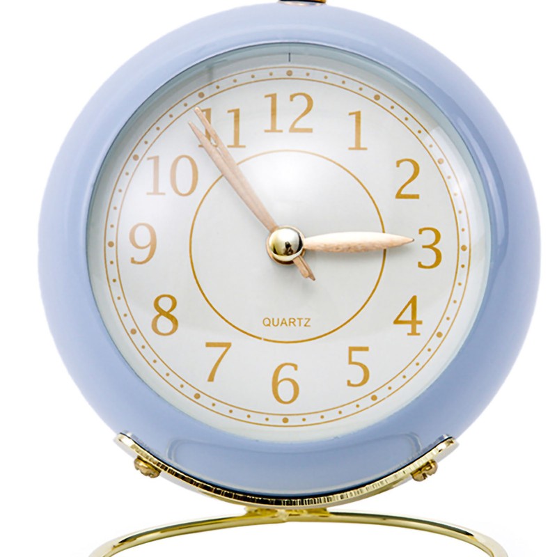 European Style Metal Clock Ingenious Mute Round Children Electronic Quartz