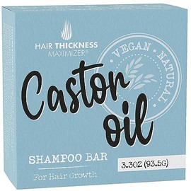 Hair Thickness Maximizer - Barra de champú con aceite de ricino orgánico para crecimiento y fortalecimiento del cabello: con proteína de arroz y aceite de ricino ecológico