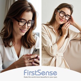 Square Oversized Reading Glasses Blue Light Blocking for Women Men, Stylish Readers with Spring Hinge,Brushed Espresso & Black, 1.0