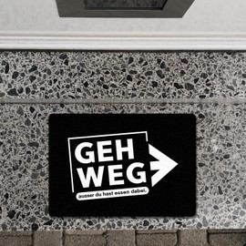 speecheese Geh Weg Doormat in 35 x 50 cm without Edge - ausser du hast Essen dabei Funny Dirt Trapper Mat for a Humorous Home