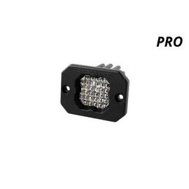 Diode Dynamics SSC1 Pro White Flush Mount LED Pod (one), Flood w/Red Backlight