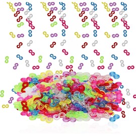 CHRISHCO Loom Bands Kit with 600 Colorful S Clips, 1 Y Loom & 1 Crochet Hook - Rubber Band Connectors for DIY Bracelet Crafting, Loom Band Refills Kit, and Jewelry Making Accessories