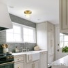 Soutas Gold Pull Chain Ceiling Light Glass Globe Flush Mount