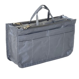 SSY Bag-In Bag, Inner Bag, Freestanding, Safe, Zippered, Waterproof, Pouch, Slightly Larger, Storage Capacity, Travel, Sorting, Organization, Stylish, Cute, Handle Included, gray