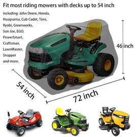 Riding Lawn Mower Cover, Waterproof Lawn Tractor Cover 54",Heavy Duty 420D Polyester Oxford, Durable, UV, Water Resistant LawnMower Covers
