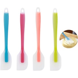 4 Pcs Espátulas de Silicona Repostería, Utensilios Repostería, Espátulas Cocina Antiadherente, Espátulas Flexibles para Hornear, Mezclar y Raspar, sin BPA (Grande)
