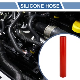 X AUTOHAUX 1 Pcs 63mm/2.48" ID 500mm/19.69" Length 0 Degree Red Car Silicone Hose Coolant Hose Universal