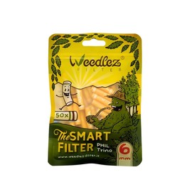Phil Trino Activated Carbon Filter 6 mm - SmartFilter (Ceramic + Cellulose + Vegan Coconut Charcoal) - Made in Italy, No Clogging, Stylish & Gentle - Pack of 50 Premium Filters (Yellow)