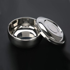 MOUMOUTEN Men's Razor, Stainless Steel Tins with Lid, Shaving Foam, Men's Shaving Bowl Shaving Soap Box Container Suitable for Shaving Brushes (10.5 cm)