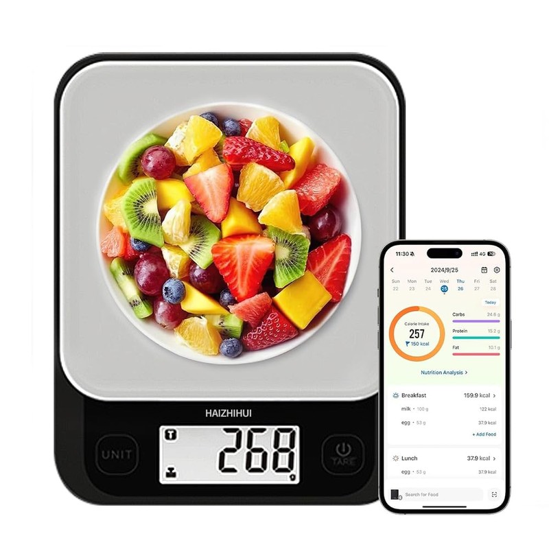 FITDAYS Báscula de cocina inteligente para bajar de peso y