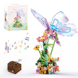KAZI Butterfly Building Toy Set - Music Box with Light for Adults & Kids Ages 8 Plus,DIY Crafts Kit for Home Decor,Living Room or Bedroom,Gifts for Insect Lovers,Birthday Gift