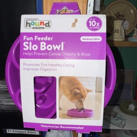 hound Outward Hound Fun Feeder Slo Bowl, Slow Feeder Dog Bowl, Medium/Mini, Purple