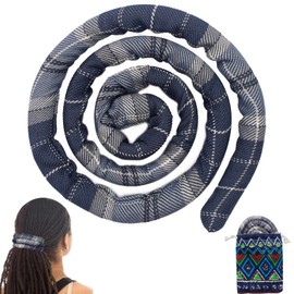 Spiral Lock Hair Tie Dreadlock Accessory Bendable Hair Ties for Women and Men Ponytail Holders Colorful Dreadlock Hair Tie Long Dreads Thick Curly Hair Holder (Dark Blue)