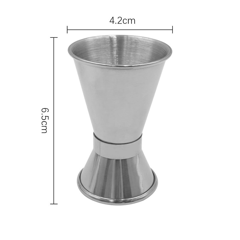 NUZAMAS Measuring Cup 15/30ml 304 Stainless Steel Double Head Beaker