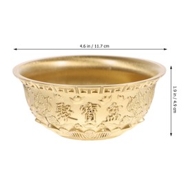 Feng Shui Treasure Bowl,Brass Cornucopia Bowl Wealth Prosperity Bowl Golden Treasure Basin - Symbolizes Money Wealth Ornament for Home Office Hotel (Diameter 12cm)