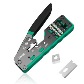 ZOERAX RJ45 Crimping Tool Ethernet Crimp Tool Crimper for RJ11/RJ12 Standard, RJ45 Pass Through Connectors, Green