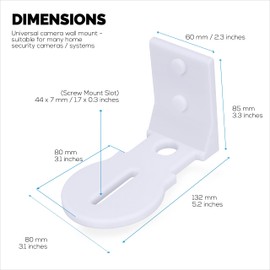 Adhesive Baby Monitor & Security Camera Wall Mount Holder Shelf for Eufy Wyze Nanit Infant Optics Wansview Blink TP Link Kasa Ring & More, Easy to Install Bracket, Reduce Blind Spots & Clutter (W03)