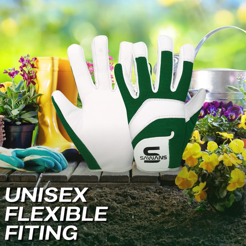 Leather Gardening Safety Working Gloves Thorn Proof for Men and