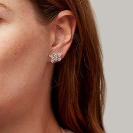 Annie Oak Womens 925 Silver Butterfly Stud Earrings