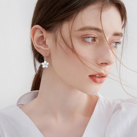 Sterling Silver Opal Earrings for Women Hypoallergenic Stud Earrings Jewelry for Her Birthday Christmas Gift