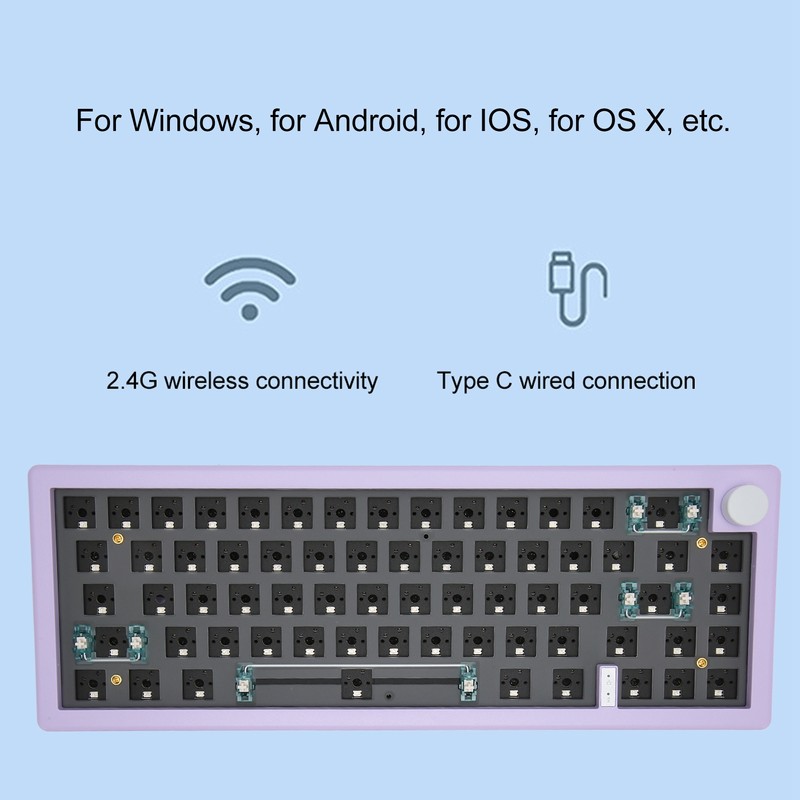 67 Keys DIY Mechanical Keyboard Kit with RGB Knob Wireless