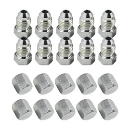 Neeseelily 10PCS JIC-04 Cap and Plug Set 1/4" 0304-C-04 2408-04 Compatible with 7/16-20 Thread