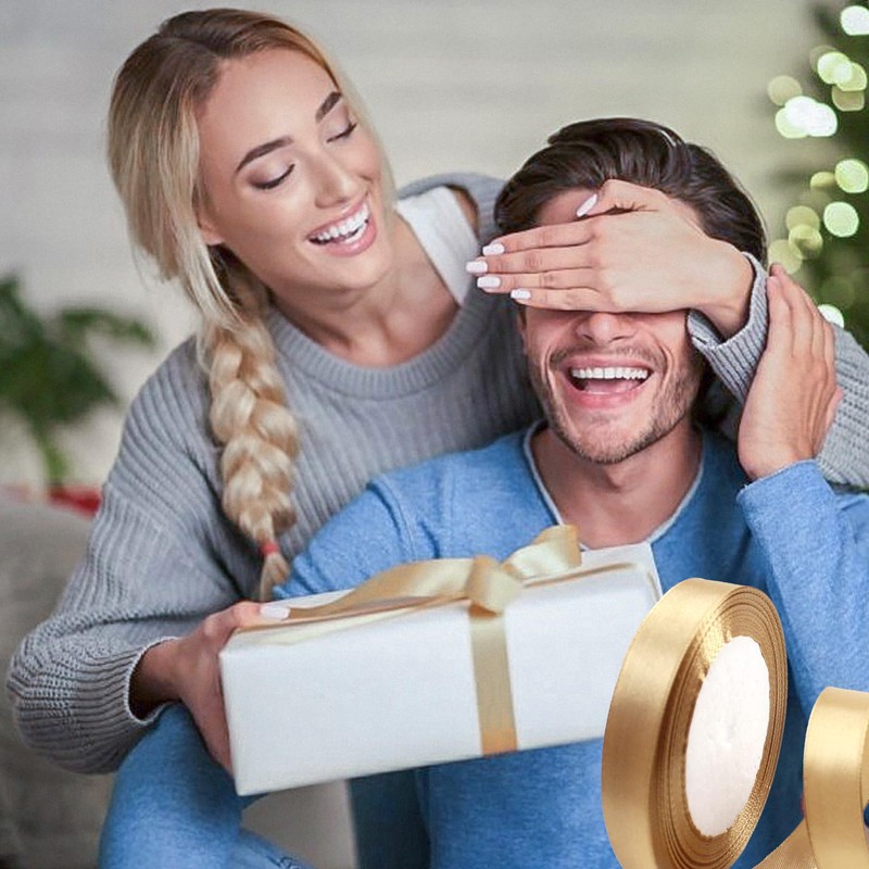 15mm X 22 Meters Gold Ribbon for Gift Wrapping,Single Sided