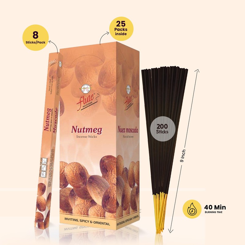 Flute Nutmeg Incense Sticks – Spicy, Earthy & Sweet Aroma