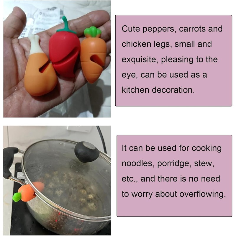 Silicone Anti-Overflow Pot Lid Holder - Heat Resistant Spill Stopper