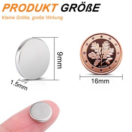 Pack of 150 Small Magnets Strong 9 x 1.5 mm Mini Fridge Magnets Round Neodymium Decorative for Magnetic Board, Whiteboard, Crafts, Cards, Photos