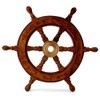 NKlaus 30 cm Maritime Steering Wheel Wood with Brass Hub