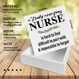 Nurse Gifts for Women Men, Thank You Appreciation Gifts for Nurse, Nurses Week Birthday Christmas Gifts, Graduation Gifts for Nursing Students, A Truly Amazing Nurse, Wooden Box Sign Desk Decor