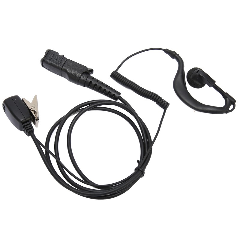 G Shape Earpiece PU Cable Walkie Talkie Earpiece with Mic