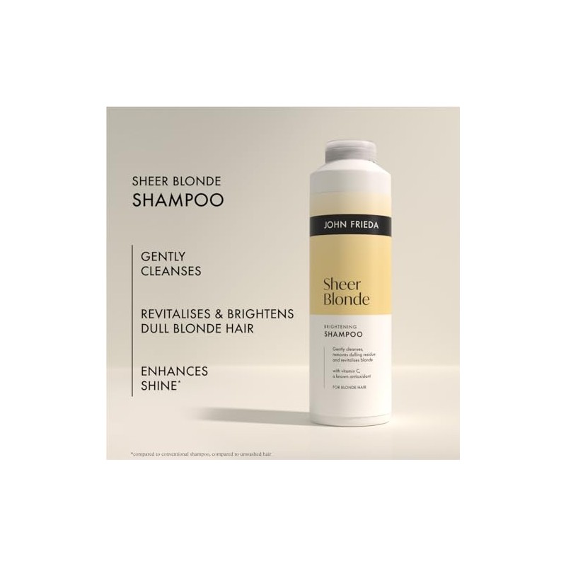 John Frieda Sheer Blonde Brightening Shampoo 500ml. Highlighted Hair Care
