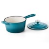 Onader 1QT Saucepan with Lid, Enameled Cast Iron Sauce Pan,
