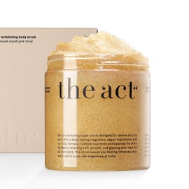 The Act Exfoliante Corporal De Azúcar: Exfoliante Natural Para Una Piel Suave. Cuidado Suave Con Karité, Almendras, Macadamia Y Café Verde. Vegano. Regalo De Autocuidado Para Mujeres.