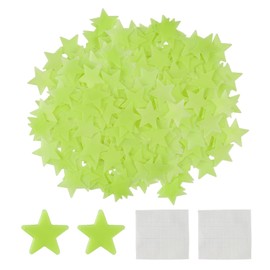 Pack of 200 Fluorescent Stars, Glow in the Dark, Plastic Stars, Glow Stars in Children's Room, Car Luminous Car Stickers